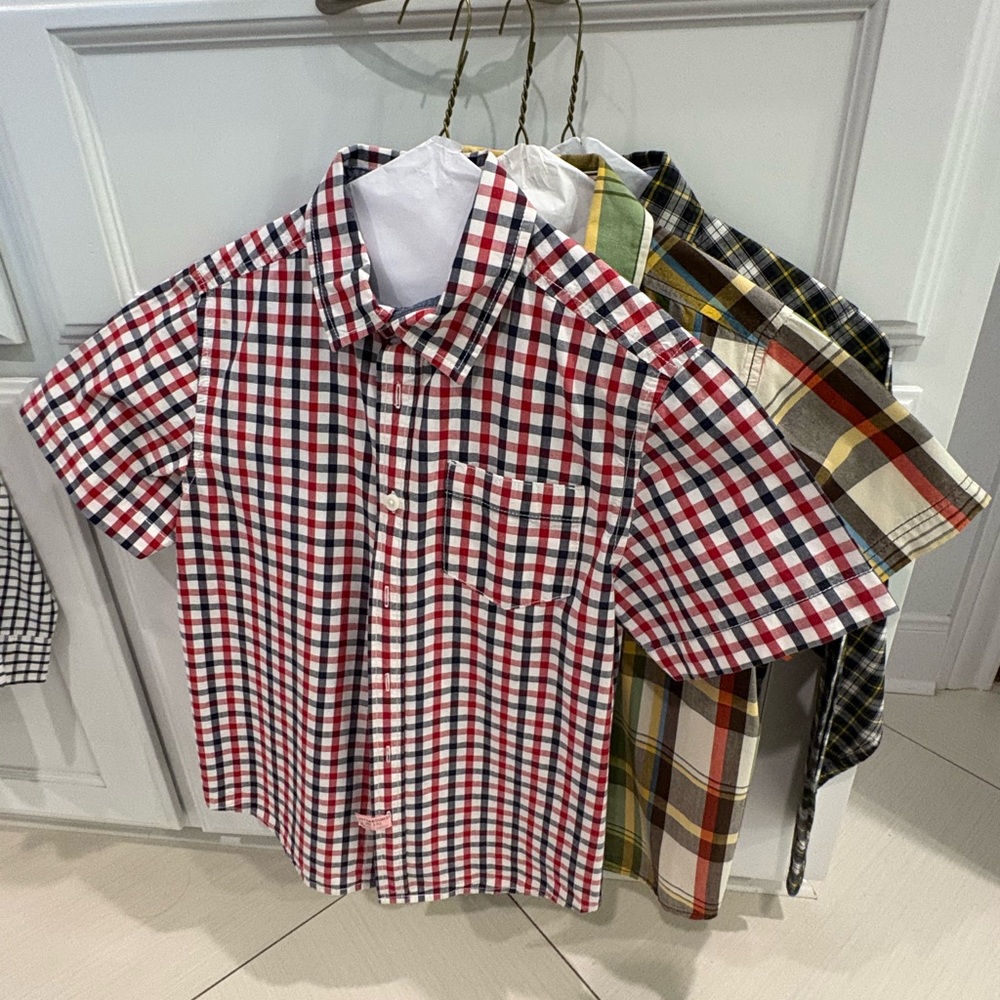 Lot of 3 Gymboree and Crazy 8 little boy size 7/8 button down shirts